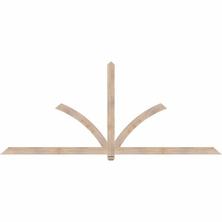 Ekena Millwork Redmond Smooth Timber Gable Bracket, Douglas Fir, 108"W x 45"H x 1 1/2"D x 3 1/2"F, 10/12 Pitch GBW108X45X0204RED00SDF